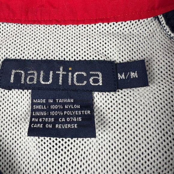 VTG Nautica Challenge Jacket Medium Blue Faded 1/4 Zip Pullover Windbreaker - Picture 8 of 16